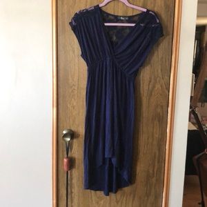 Size large navy blue lace shoulder dress